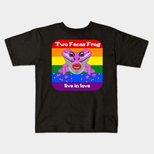 Kiss Pride love gift frog cool summer Kids T-Shirt